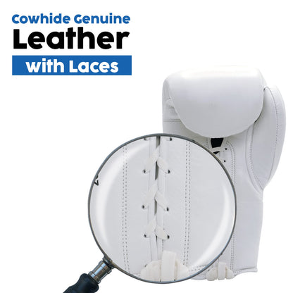 Puncherica Genuine Cowhide Leather Lace-Up Boxing Gloves